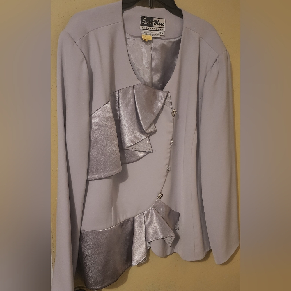 Silver And Gray Blazer Plus Size